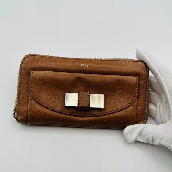 Chloe wallet leather Beige Georgia Auth - Picture 9 of 9